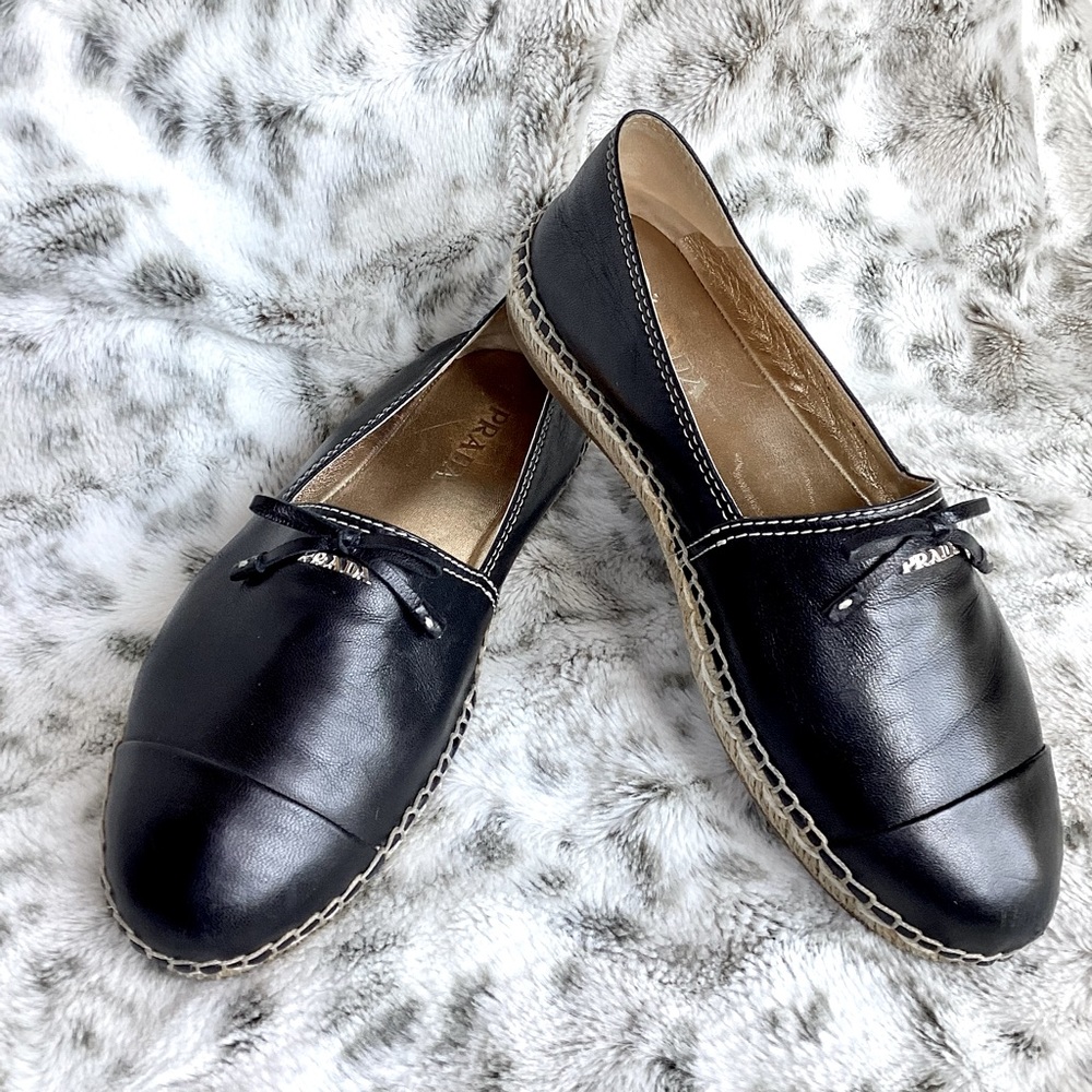 PRADA Napa Bow Espadrille